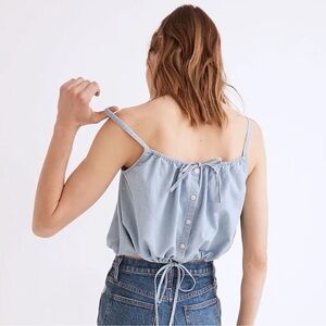 MADEWELL Chambray Bubble Crop Top